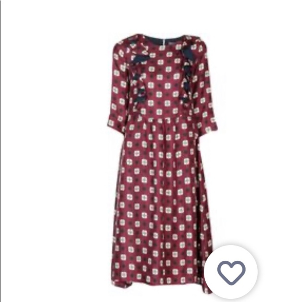 Burgundy silk midi dress made in Italy sz 4 BNWT